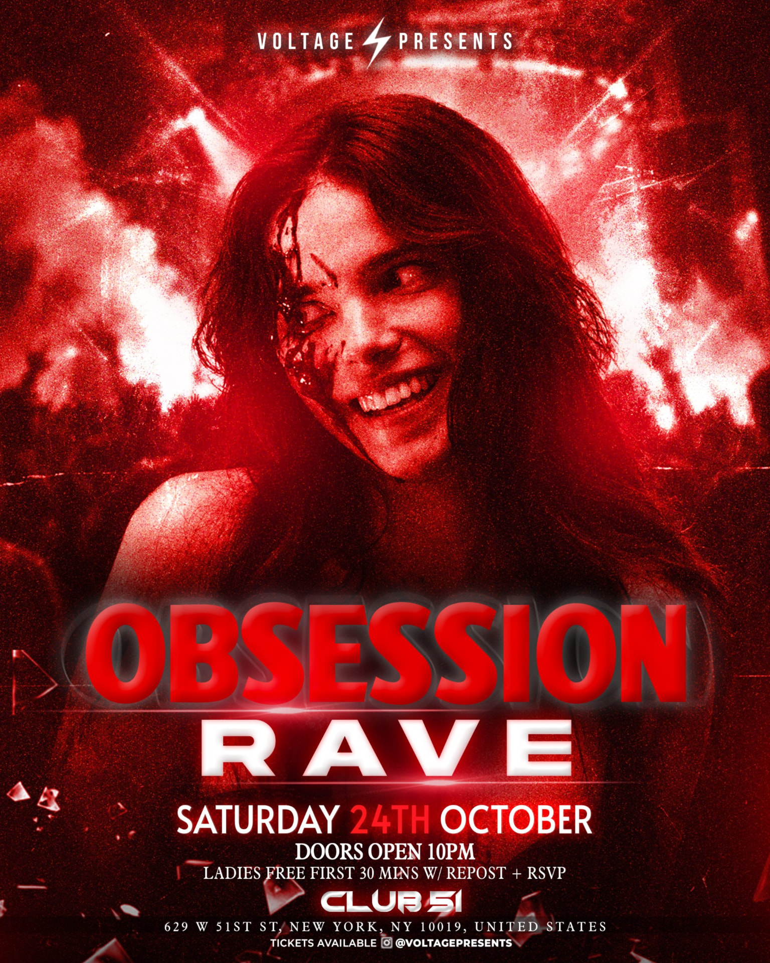Obsession Rave event flyer