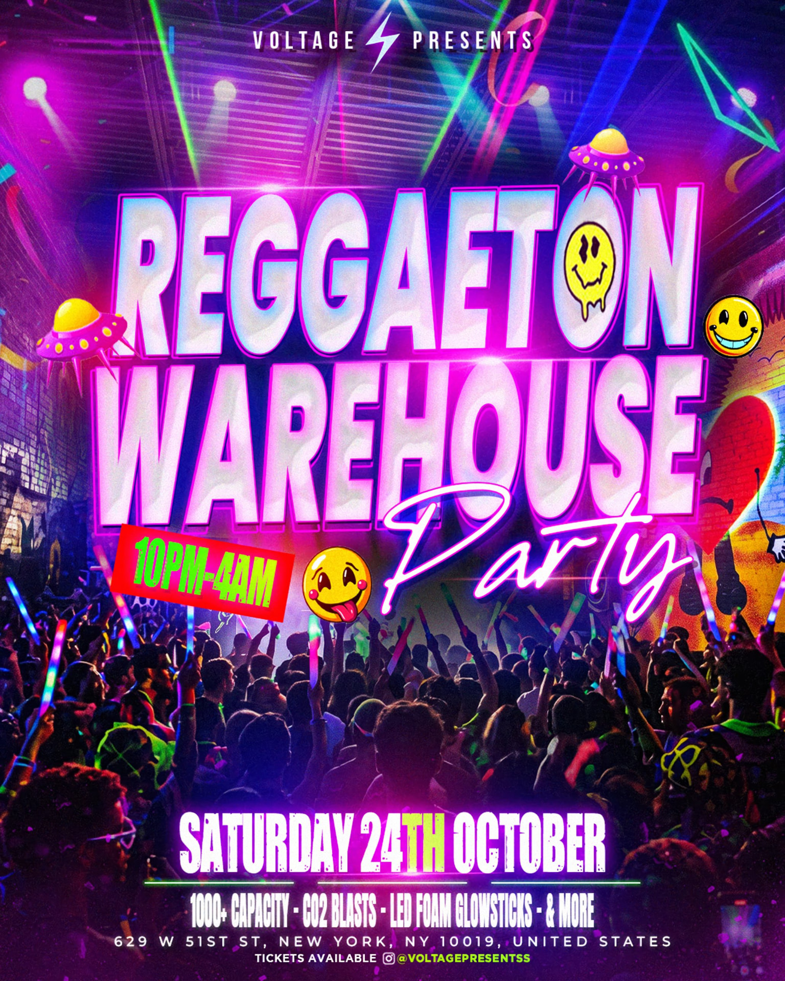 Reggaeton Warehouse Party event flyer